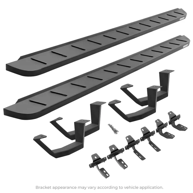 Go Rhino -6344326820Pc - Rb10 Boards W/Brackets, 2 Pairs Drop Steps Kit-Text Blk 1