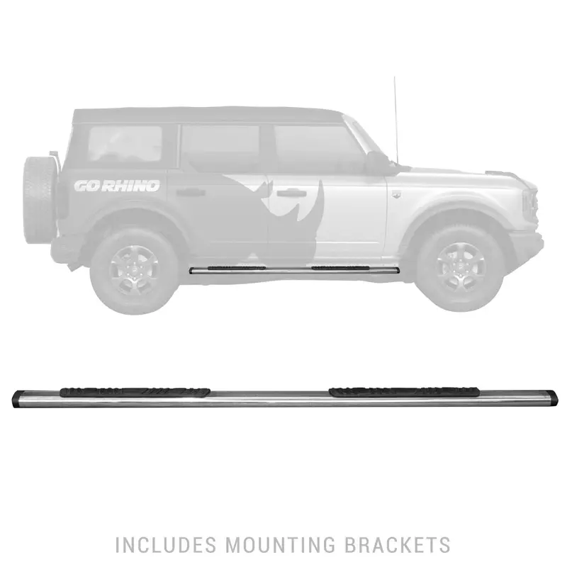 Go Rhino 685412971Ps - 5" Oe Xtreme Low Profile Sidesteps With Mounting Bracket Kit - Polished Stainless Steel 1