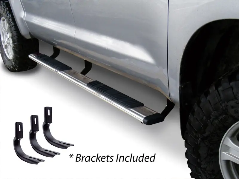 Go Rhino 685434680Ps - 5" Oe Xtreme Low Profile Sidesteps With Mounting Bracket Kit - Polished Stainless Steel" 1