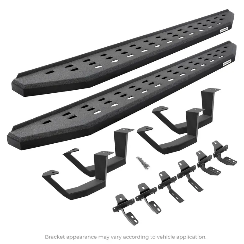 Go Rhino - 6944328020T - Rb20 Running Boards With Mounting Brackets, 2 Pairs Drop Steps Kit - Protective Bedliner Coating 2