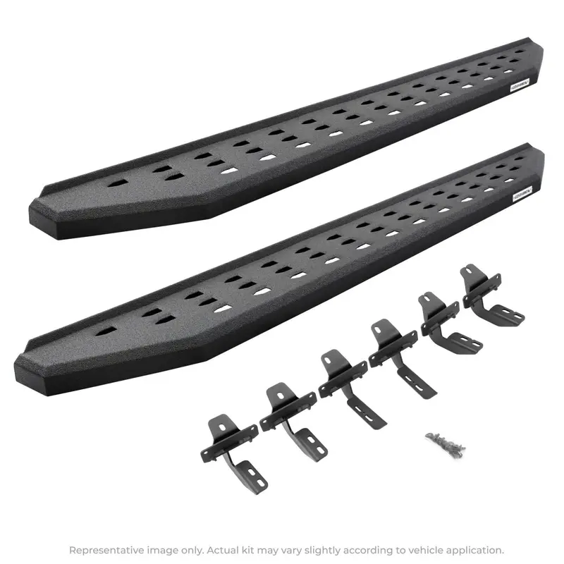 Go Rhino - 69443280T - Rb20 Running Boards With Mounting Brackets Kit - Protective Bedliner Coating 1