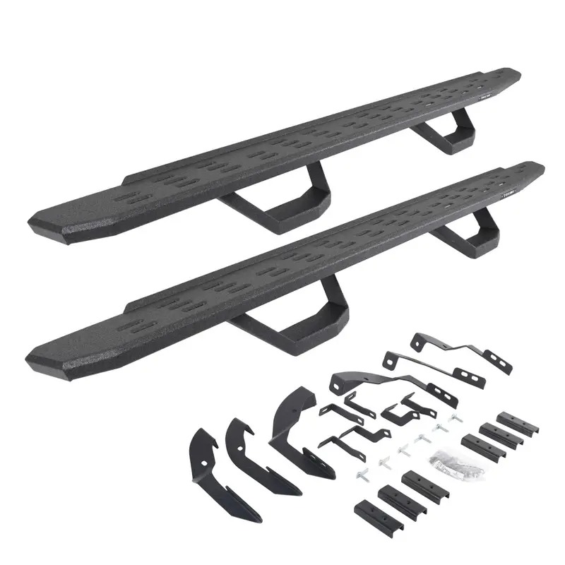 Go Rhino 6960428020T - Rb30 Running Boards With Mounting Brackets & 2 Pairs Of Drops Steps Kit - Protective Bedliner Coating 1