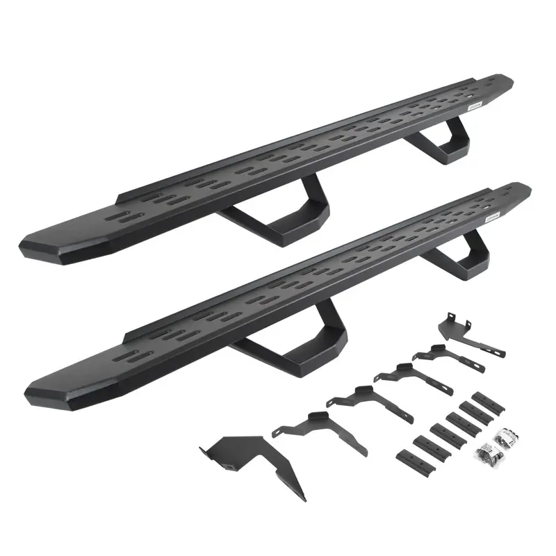 Go Rhino 6963688020Pc - Rb30 Running Boards With Mounting Brackets & 2 Pairs Of Drops Steps Kit - Textured Black 1