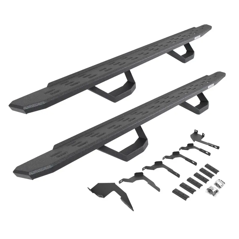 Go Rhino 6963688020T - Rb30 Running Boards With Mounting Brackets & 2 Pairs Of Drops Steps Kit - Protective Bedliner Coating 1