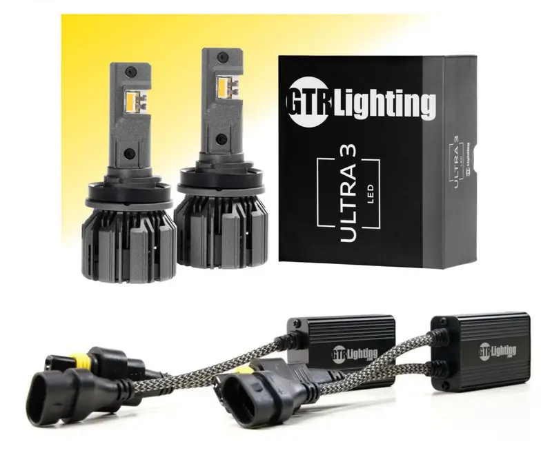 Gtr Lighting Ultra 3.0 Yellow 9005/Hb3 Led Bulb Pair 4100Lm 3000K With Pwm Interface Modules 1