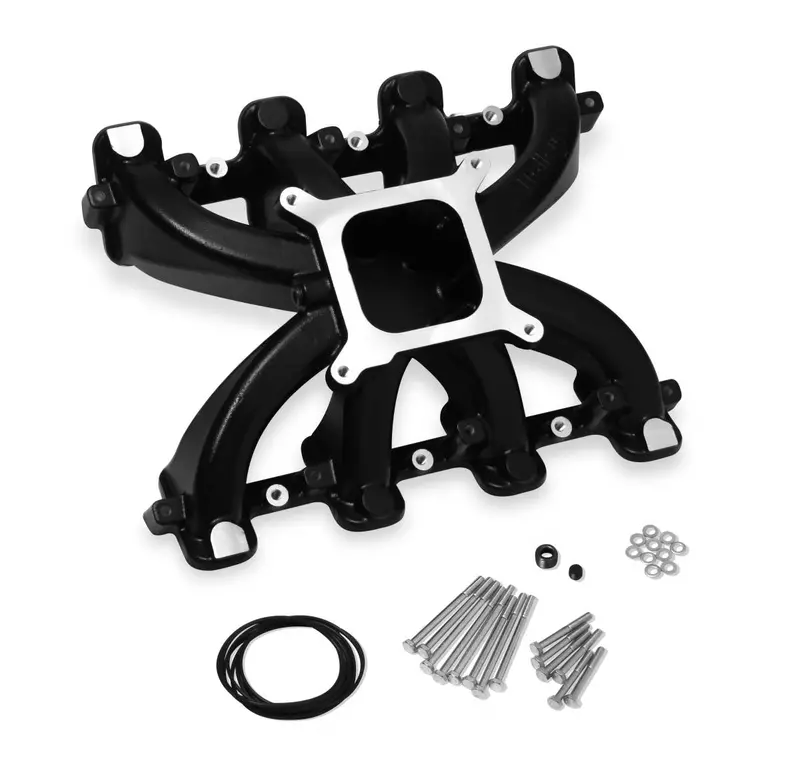 Holley 300-132Bk Carbureted Single Plane Intake Manifold- Gm Ls1/Ls2/Ls6 - Black 1