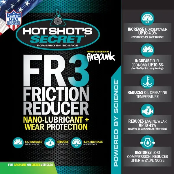 Hot Shot's Secret Fr3 Friction Reducer 16Oz Gas Diesel Engine Oil Additive 2