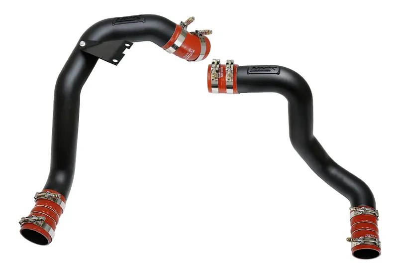 Hps Black Hot & Cold Side Charge Pipe Kit W/ Orange Boots For 2003-2007 Ford 6.0L Powerstroke 1