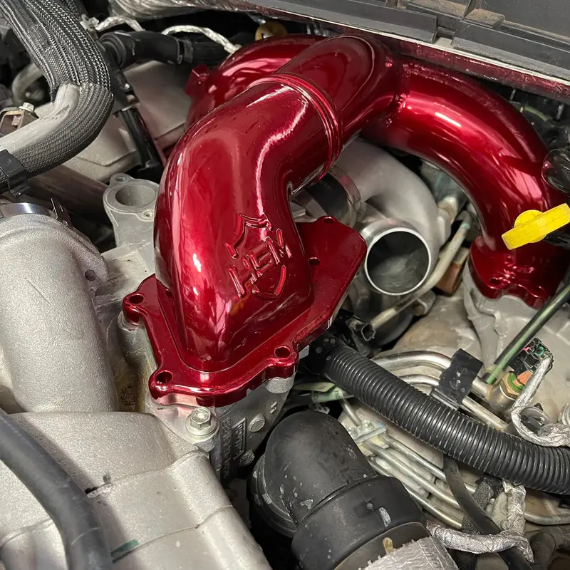 H&S Motorsports Cherry Red Intake Manifold Upgrade For 2011-2019 Ford 6.7L Powerstroke 2