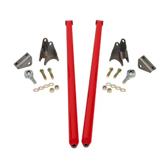 Hsp 75" Universal Bolt On Traction Bars For Offset Leaf Spring 4" Axle Flag Red 1