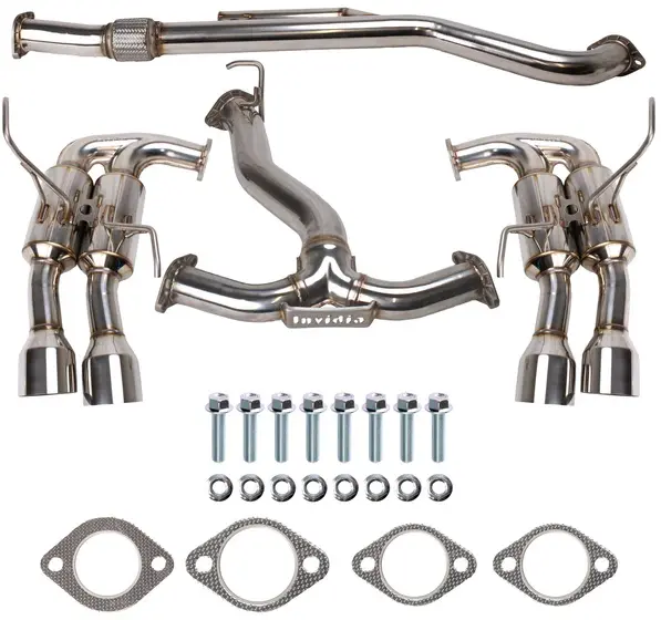 Invidia Gemini Steel Cat-Back Exhaust W/ 3.5" Quad Tips For 2022-2024 Subaru Wrx 1