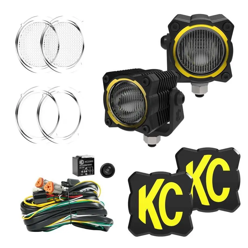 Kc Hilites 2.6'' Flex Era Led Spread Flood Spot Beam Light Master Kit Universal 1