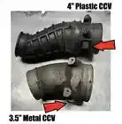 Kc Polished 63/73 Turbo - 1.0 Ar - 3.5" Metal Ccv For 94-98 Ford 7.3 Powerstroke 2