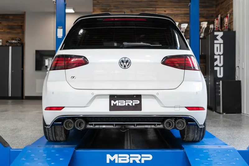 Mbrp Armor Pro 3 Inch Cat-Back Quad Rear 4 Inch Cf Tips For 15-19 Vw Golf R Mk7/Mk7.5 2