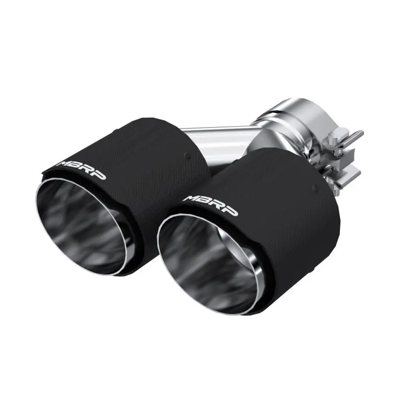 Mbrp Armor Pro 9.5 Inch Staggered Carbon Fiber Tips 2.5 Inch In/4 Inch Oulet L 9.5 Inch/ R 9 Inch 1