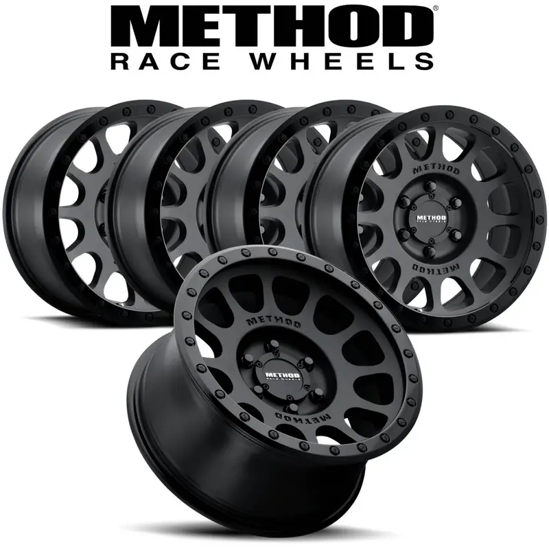 Method (5) 17X8.5 305Nv Double Black Wheels 6X5.5 0Mm Offset 4.75" Backspacing 1