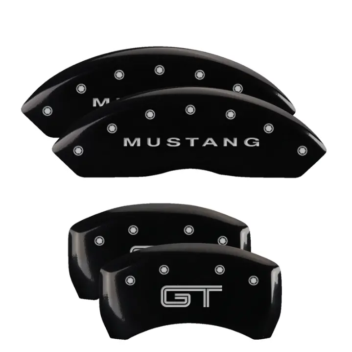 Mgp Caliper Covers Set Of 4 Black W/ Silver Finish For 2005-2009 Ford Mustang 1