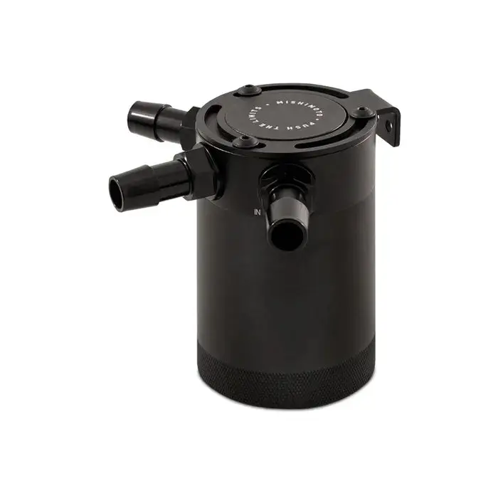 Mishimoto Black Aluminum Compact 3-Port Baffled Oil Catch Can - Universal 2