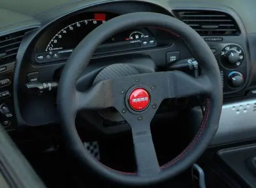 Momo Monte Carlo 350Mm Black Leather Steering Wheel W/ Red Stitching Mcl35bk3b 2