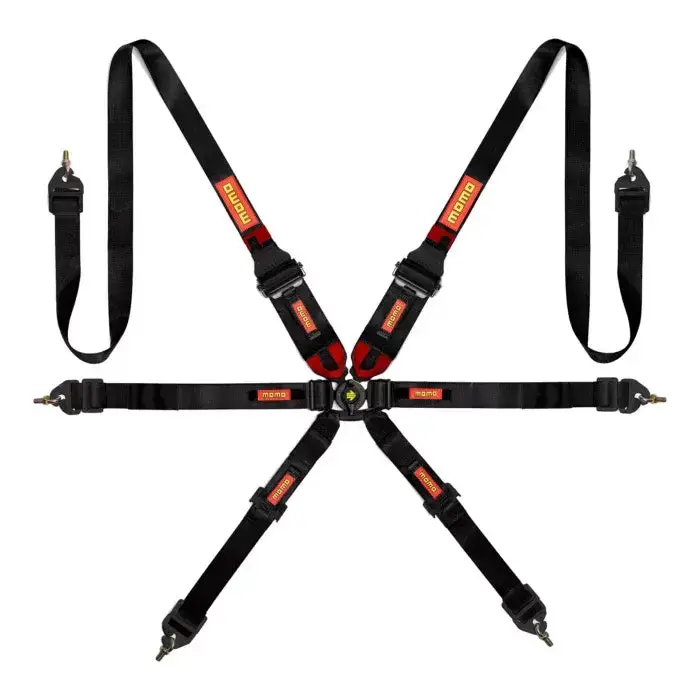 Momo Six-Point Black Camlock Harness/Seat Belt Bypass/Clip-In Kit - Universal 1