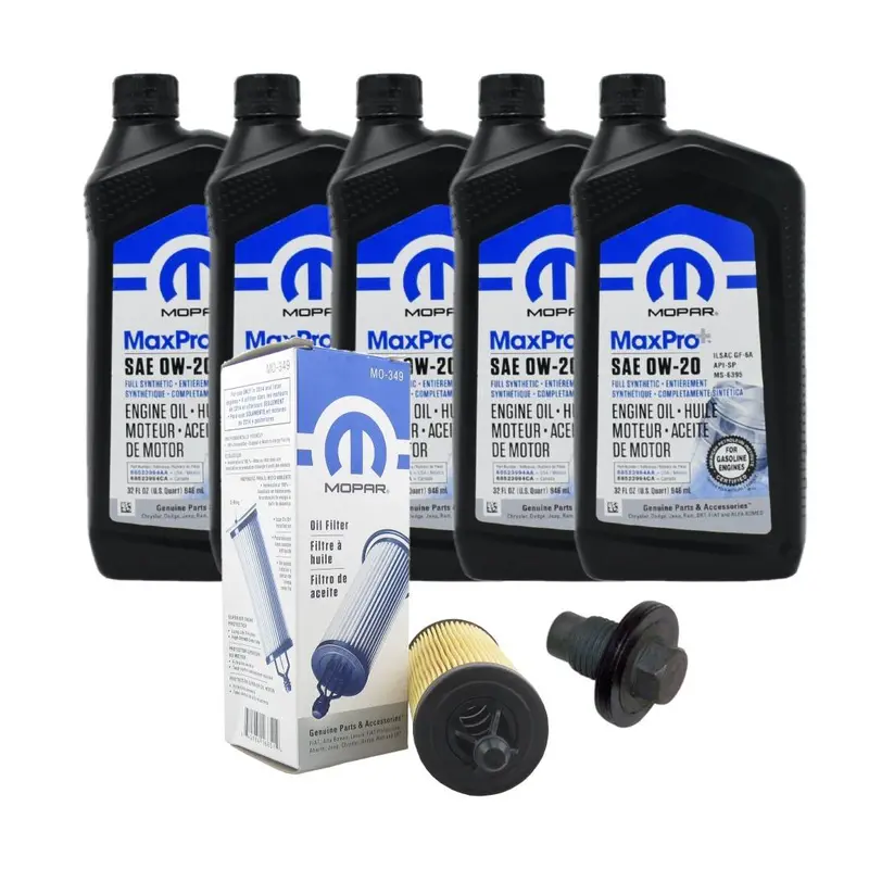 Mopar 0W-20 Oil Change Kit W/ Drain Plug For 2020-2024 Jeep Wrangler Jl/Gladiator 3.6L 1