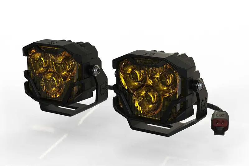 Morimoto 4Banger Ncs Amber Spot Beam 5700K Led Light Pod Kit Universal Mount 1