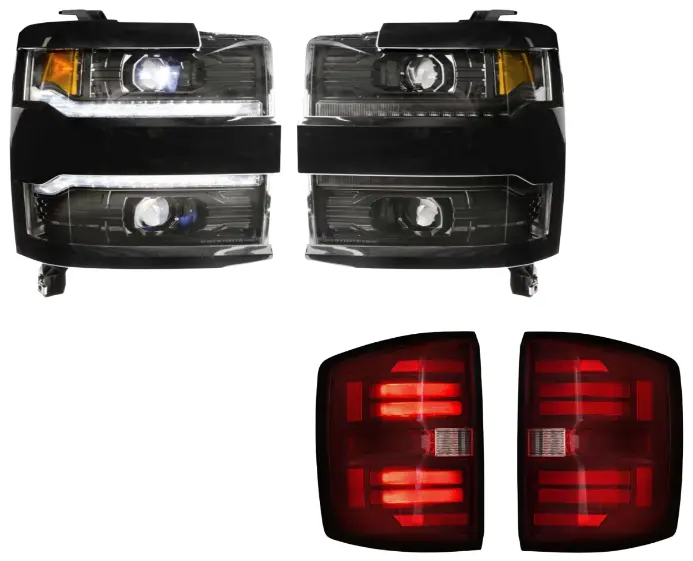 Morimoto Xb Black Headlight & Tail Light Kit For 15-19 Chevy Silverado 2500/3500 1