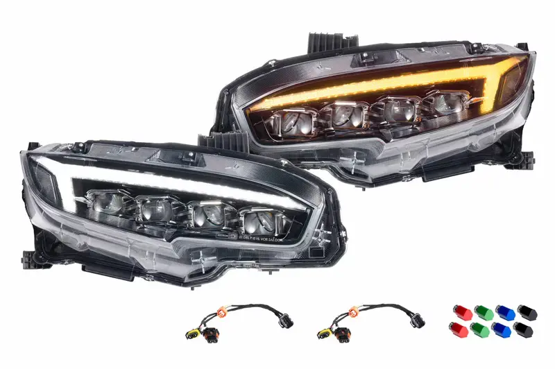 Morimoto Xb Led Headlights W/ White Or Amber Drl For 2016-2021 Honda Civic 1