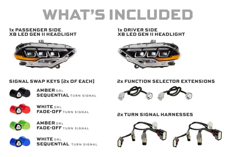 Morimoto Xb Led Headlights W/ White Or Amber Drl For 2018-2023 Ford Mustang 2