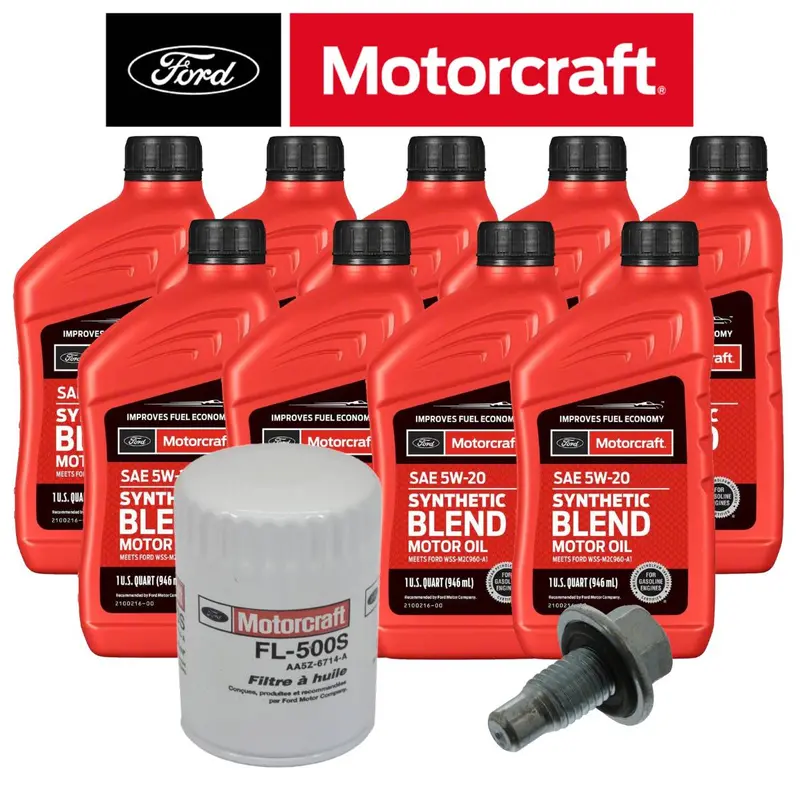Motorcraft 5W-20 Oil Change Kit W/ New Drain Plug For 2011+ Ford F-150 5.0L 1