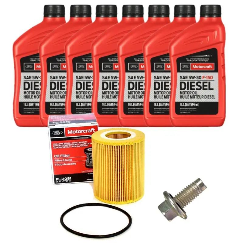 Motorcraft Oil Change Kit W/ New Drain Plug For 18+ Ford F-150 3.0L Powerstroke 1