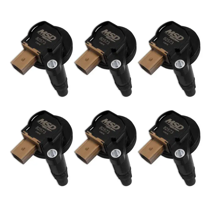 Msd (6) Black Ignition Coils For 2011-2016 F-150 3.5L V6 Ecoboost W/ Tan 3-Pin 1