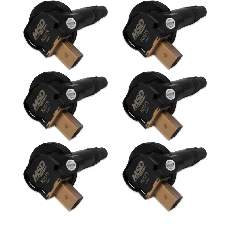 Msd (6) Black Ignition Coils For 2011-2016 F-150 3.5L V6 Ecoboost W/ Tan 3-Pin 2