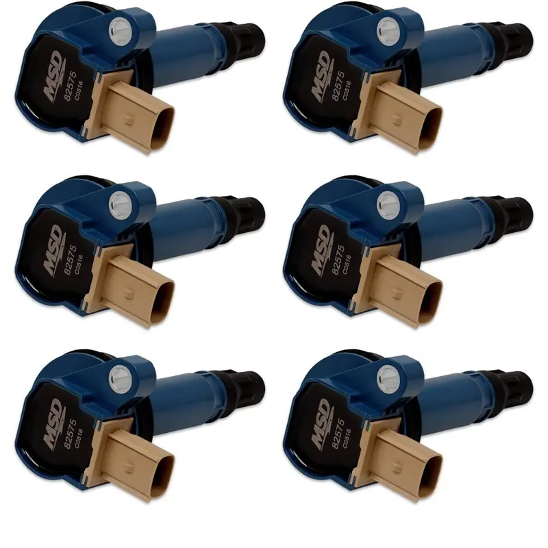 Msd (6) Blue Ignition Coils For 2011-2016 F-150 3.5L V6 Ecoboost W/ Tan 3-Pin 2