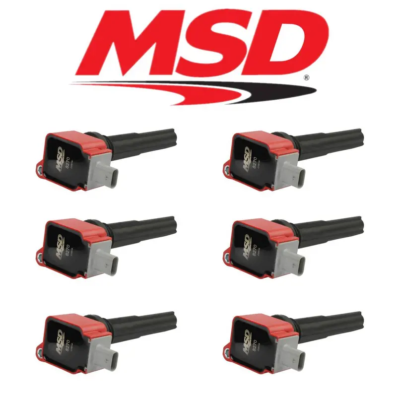 Msd (6) Red Ignition Coils For 2017-2020 F-150/Raptor/Expedition 3.5L Ecoboost 1