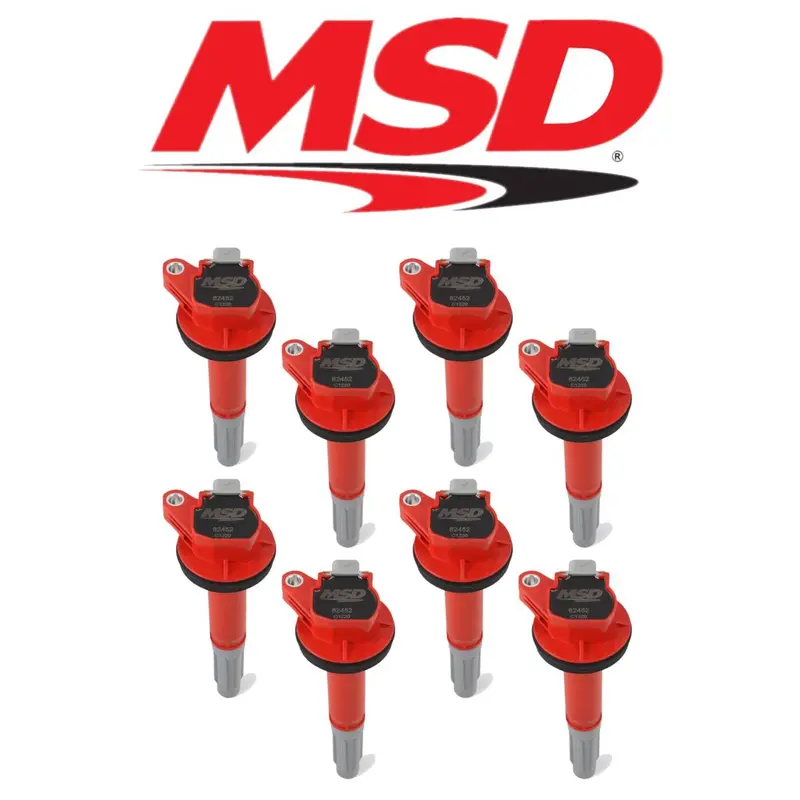 Msd (8) Red Blaster Ignition Coils For 2016-2020 Ford Mustang Gt350/Gt350r/Gt500 1