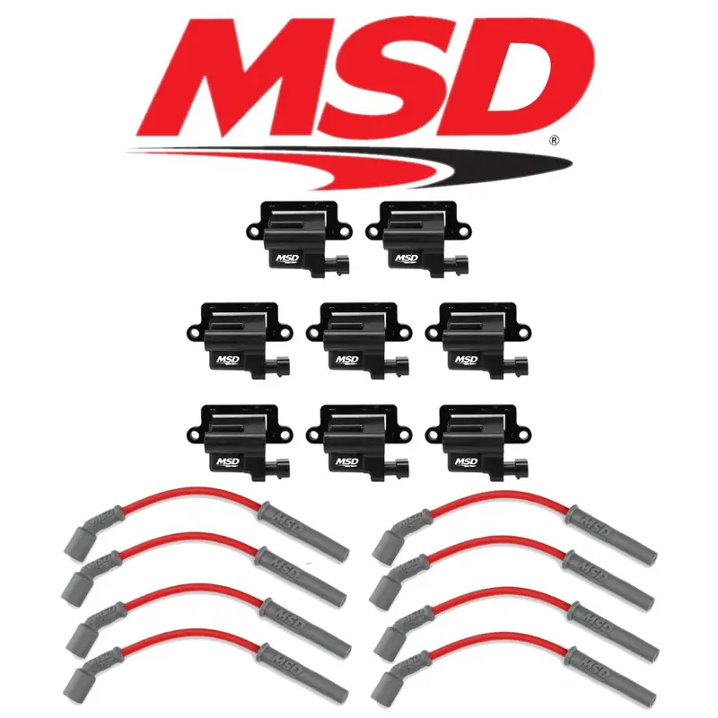 Msd Black Ignition Coil & Plug Wire Kit For 99-07 Chevrolet/Gmc 5.3L/6.0L Ls 1