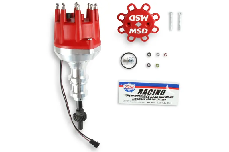 Msd Pro-Billet Distributor W/ Red Cap And Steel Gear For Ford 351W Engine 1