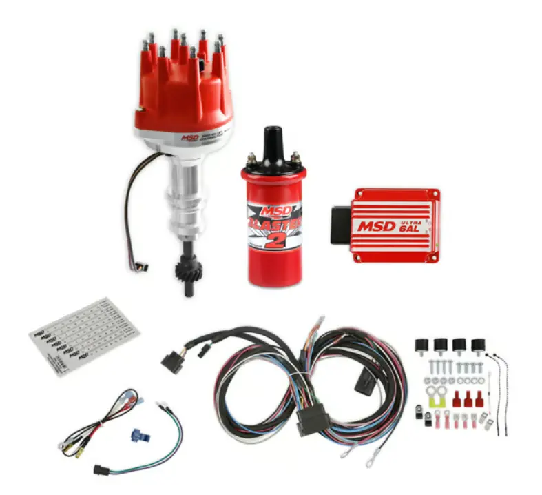 Msd Pro-Billet Ignition Kit With Distributor/Box/Coil For 1962-2001 Ford Small Block Engines 1