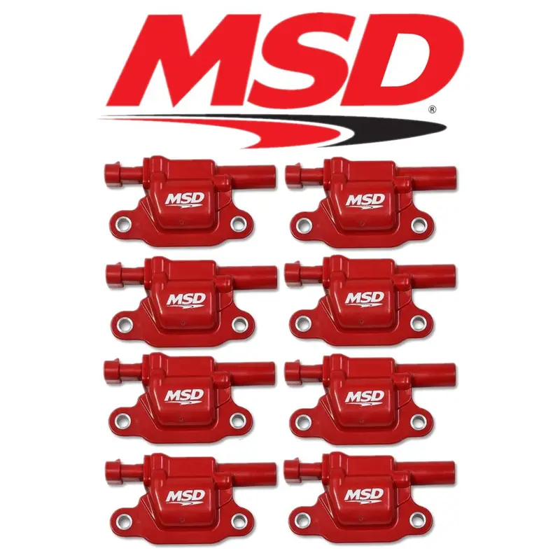 Msd Red Square Type Ignition Coil Set For 2014+ Cadillac/Chevrolet/Gmc 5.3L/6.2L 1