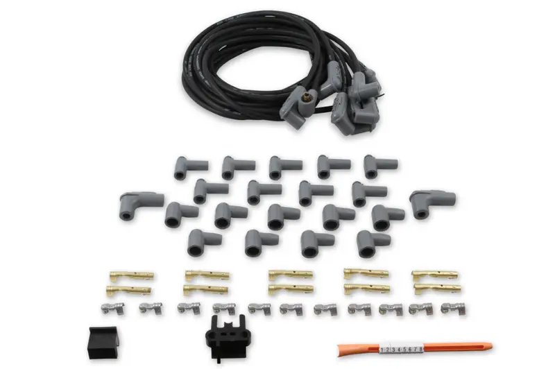 Msd Super Conductor Spark Plug Black Wire Set 90° Boots Hei For Universal V8 1
