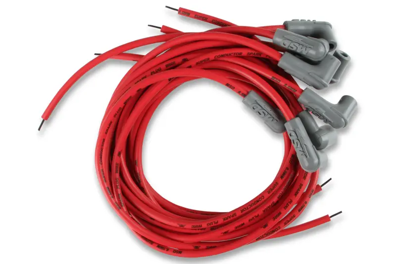 Msd Super Conductor Spark Plug Wire Set 90° Plug Socket/Hei Cap For Universal V8 1