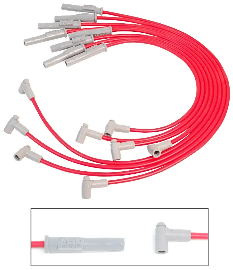 Msd Super Conductor Spark Plug Wire Set Red For Ford 351C-460 With Hei Cap 1