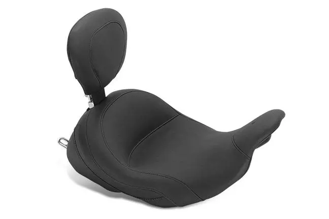 Mustang Lowdown Touring Solo Seat W/ Driver Backrest For 08-21 Harley-Davidson 1