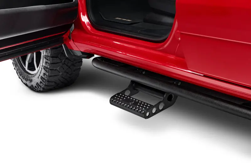 N-Fab Rkr Step Sys - Cab Len (2 Stp Mnts/2 Stps) - 19-26 Ram 2500/3500 Crew - Tx Blk D204rkrccs4 2