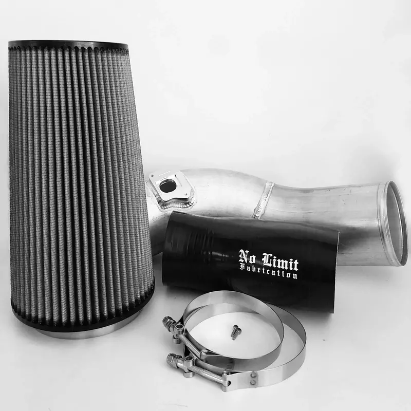 No Limit Fabrication 6.0 Cold Air Intake 04-07 Ford Super Duty Power Stroke Raw Dry Filter 60Caird 1
