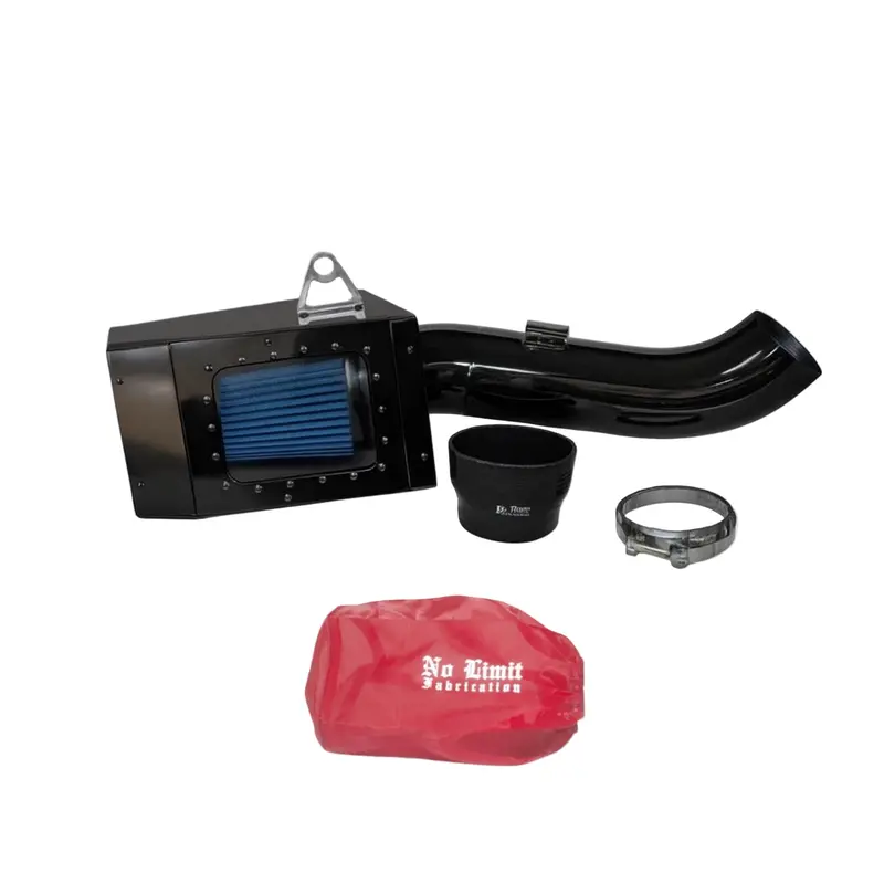 No Limit Fabrication Black Closed Box Cold Air Intake With Red Pre-Filter For 2011–2016 Ford 6.7L Powerstroke 1