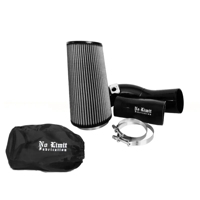 No Limit Fabrication Black Cold Air Intake Dry Filter With Black Pre-Filter For 2003 Ford 6.0L Powerstroke 1