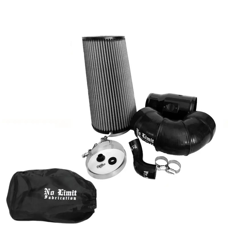 No Limit Fabrication Black Cold Air Intake With Dry Filter And Black Pre-Filter For 2008–2010 Ford 6.4L Powerstroke 1