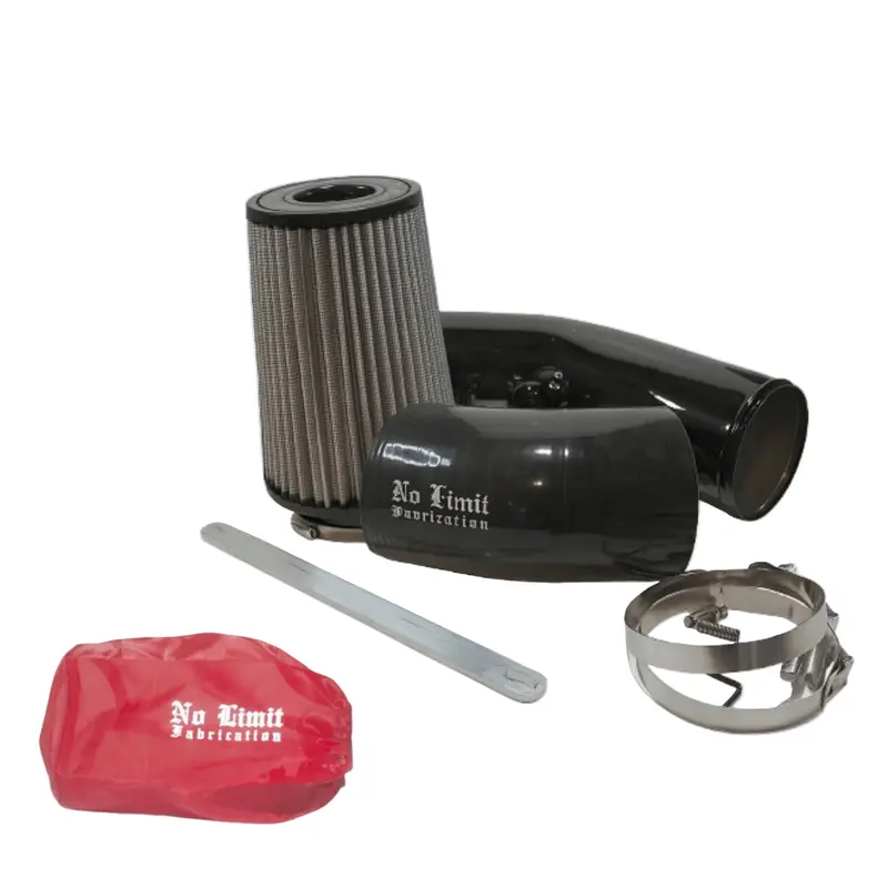 No Limit Fabrication Black Cold Air Intake With Dry Filter & Red Pre-Filter For 2011–2016 6.7L Powerstroke 1